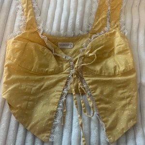 Shop Rumours yellow polka dot top